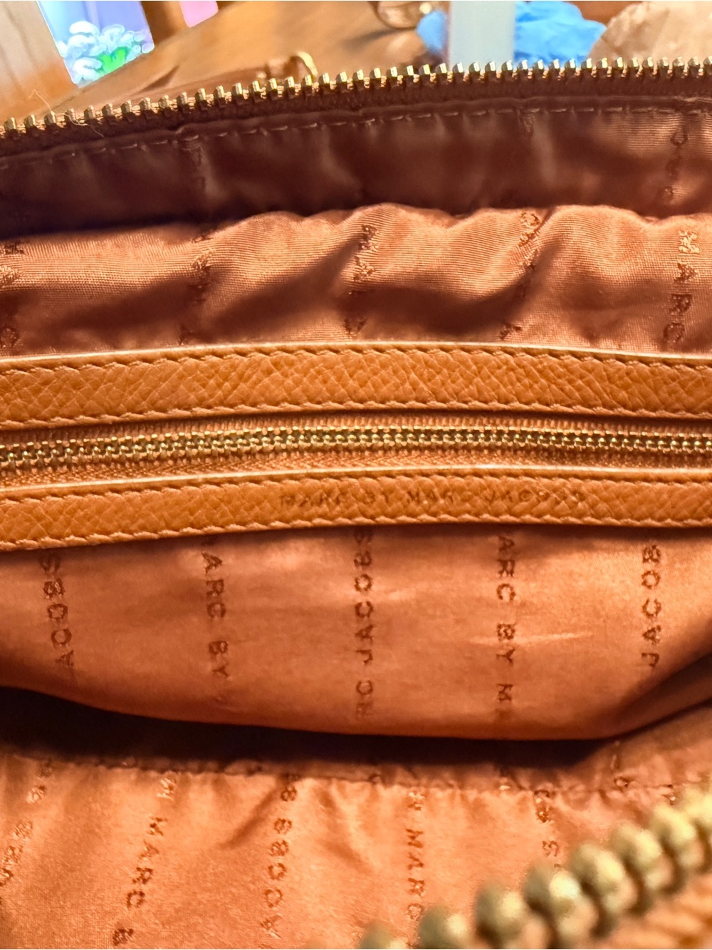 Marc by Marc Jacobs Too Hot to Handle Satchel Cognac Gold Pebbled Leather - Picture 10 of 13